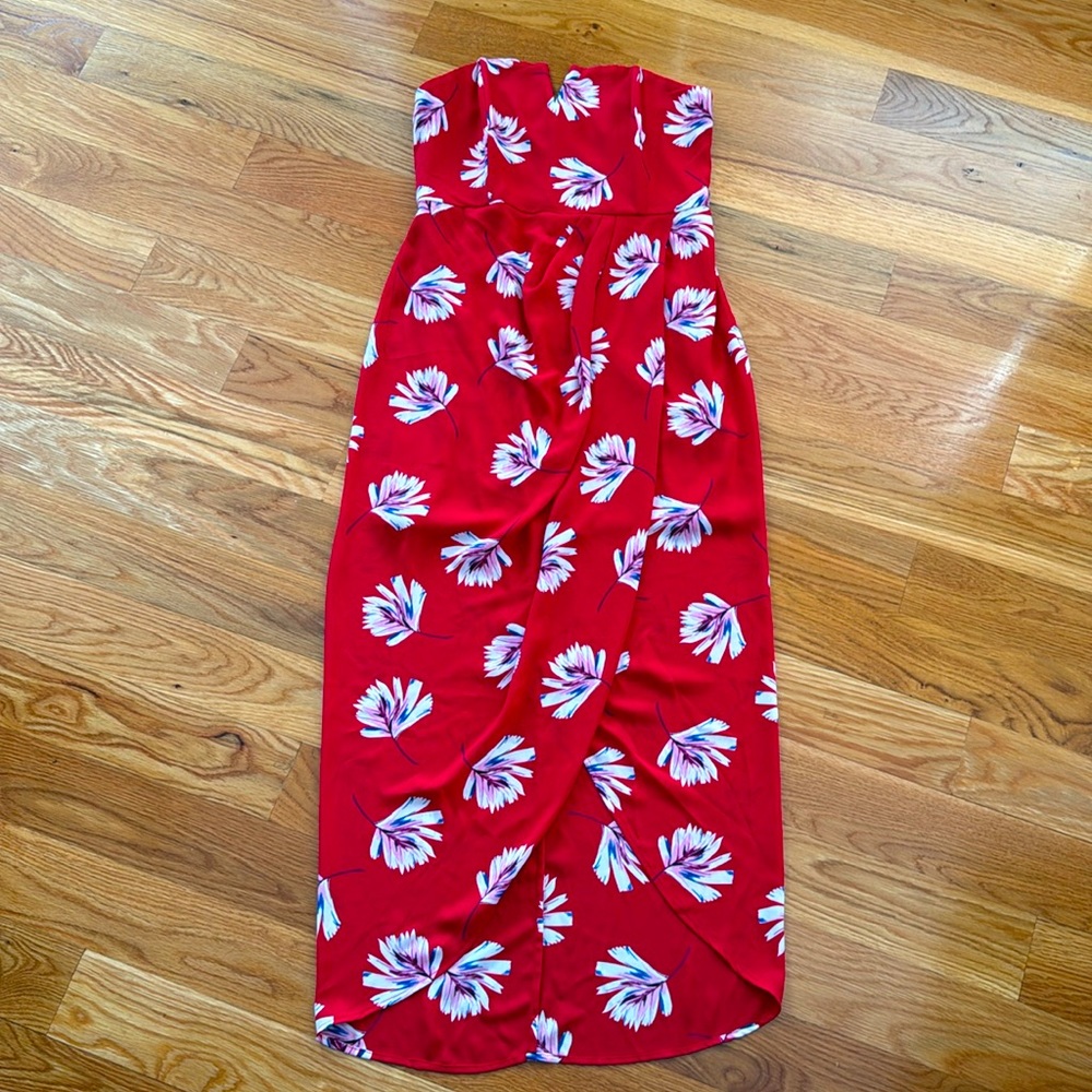 Express Red Floral Sweetheart Dress Size 6P